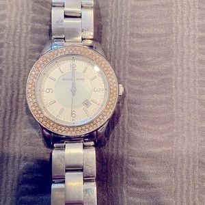 Michael Kors Silver Dial Stainless Steel Watch 39mm.